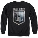 Justice League Movie Sweatshirt Shield Logo Adult Black Sweat Shirt