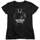 Justice League Movie Womens Shirt Batman Profile Black T-Shirt