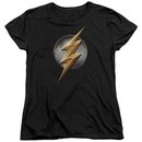 Justice League Movie Womens Shirt Flash Logo Black T-Shirt