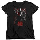 Justice League Movie Womens Shirt The League Red Glow Black T-Shirt