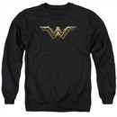 Justice League Movie Wonder Woman Logo Adult Black Sweatshirt