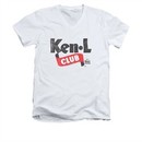 Ken L Ration Shirt Slim Fit V-Neck Club Logo White T-Shirt