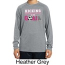 Kicking Breast Cancer is Our Goal Kids Dry Wicking Long Sleeve Shirt