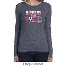 Kicking Breast Cancer is Our Goal Ladies Long Sleeve Shirt
