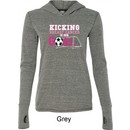 Kicking Breast Cancer is Our Goal Ladies Tri Blend Hoodie Shirt