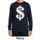 Kids Funny Distressed Dollar Sign Dry Wicking Long Sleeve Tee T-Shirt