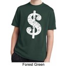 Kids Funny Shirt Distressed Dollar Sign Moisture Wicking Tee T-Shirt