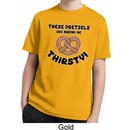 Kids Funny Shirt Thirsty Pretzels Moisture Wicking Tee T-Shirt