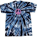 Kids Peace Tie Dye Shirt Pink Peace Navy Twist Youth Tie Dye Tee