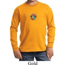 Kids Yoga Shirt Hippie Sun Patch Middle Print Long Sleeve Tee T-Shirt