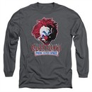 Killer Klowns From Outer Space Long Sleeve Shirt Rough Clown Charcoal Tee T-Shirt