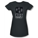 Kiss Rock Band Shirt Juniors In Concert Live Charcoal Tee T-Shirt