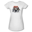 Kiss Rock Band Shirt Juniors Throwback Pose White Tee T-Shirt
