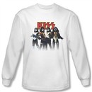 Kiss Rock Band Shirt Throwback Pose Long Sleeve White Tee T-Shirt