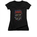 Kiss Shirt Juniors V Neck Destroyer Black T-Shirt