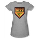Kiss Shirt Rock Band Juniors Army Logo Grey Tee T-Shirt