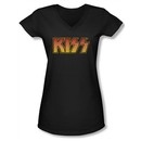 Kiss Shirt Rock Band Juniors V Neck Classic Black Tee Shirt