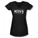 Kiss Shirt Rock Band Juniors V Neck Heavy Metal Black Tee Shirt