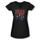 Kiss Shirt Rock Band Juniors V Neck Kings Black Tee Shirt