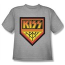 Kiss Shirt Rock Band Kids Army Logo Grey Youth Tee T-Shirt