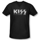 Kiss Shirt Rock Band Slim Fit V Neck Heavy Metal Black Tee Shirt