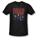 Kiss Shirt Rock Band Slim Fit V Neck Kings Black Tee Shirt