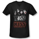 Kiss Shirt Rock Band Slim Fit V Neck Rock The House Black Tee Shirt