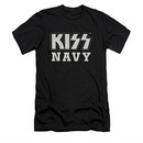 Kiss Shirt Slim Fit Navy Logo Black T-Shirt