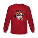 Kung Fu Panda Shirt Kaboom Of Doom Long Sleeve Red Tee T-Shirt