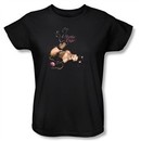 Betty Bettie Page Ladies Shirt Kitty Pin Up Black T-shirt
