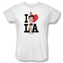 Betty Boop Ladies T-shirt I Heart LA White Tee Shirt