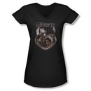 Labyrinth Shirt Juniors V Neck Globes Black Tee T-Shirt