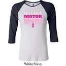 Ladies Breast Cancer Awareness Shirt Motor Boating Raglan Tee T-Shirt