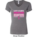Ladies Breast Cancer Awareness Shirt Motor Boating V-neck Tee T-Shirt