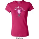 Ladies Breast Cancer Awareness Shirt Think Pink Crewneck Tee T-Shirt