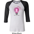 Ladies Breast Cancer Awareness Shirt Think Pink Raglan Tee T-Shirt