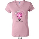 Ladies Breast Cancer Awareness Shirt Think Pink V-neck Tee T-Shirt