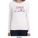 Ladies Breast Cancer Shirt I Love Boobies Long Sleeve Tee T-Shirt