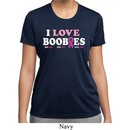Ladies Breast Cancer Shirt I Love Boobies Moisture Wicking Tee T-Shirt