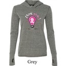 Ladies Breast Cancer Shirt Think Pink Grey Tri Blend Hoodie Tee