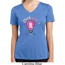 Ladies Breast Cancer Shirt Think Pink Moisture Wicking V-neck Tee