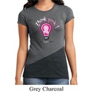 Ladies Breast Cancer Shirt Think Pink Tri Blend Crewneck Tee T-Shirt