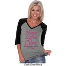 Ladies Breast Cancer Tee Hope Love Cure V-neck Raglan