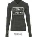 Ladies Distressed Ford Trucks Tri Blend Hoodie Shirt