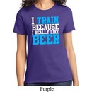 Ladies Fitness Shirt I Train For Beer Tee T-Shirt