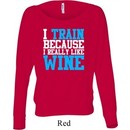 Ladies Fitness Shirt I Train For Wine Off Shoulder Tee T-Shirt