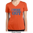 Ladies Fitness Shirt I Work Out Moisture Wicking V-neck Tee T-Shirt