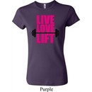 Ladies Fitness Shirt Live Love Lift Crewneck Tee T-Shirt