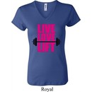 Ladies Fitness Shirt Live Love Lift V-neck Tee T-Shirt