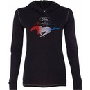 Ladies Ford Tee Mustang Red White and Blue Tri Blend Hoodie